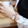 Ladies 'Watch Luxury Watch Manyetik toka ve Rhinestone Bilezik Hediyesi Kuvars Kayış Renk 2