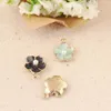 Pendant Necklaces Wholesale 80PCs 40PCs Glitter Enamel Flower Charms Gold Tone Plated Oil Drop Pearl Core Floral Bracelet Charm Ornament