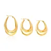 Hoop Earrings Gothic Style Gold Color Oval 10mm 13mm 20mm Stainless Steel Ear Jewelry Accessories Brinco Party Gift Wholesale