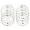 Anklets Stainless Steel Religious Anklet Silver Color Multicolor Enamel Round Evil Eye Jewelry For Women Gift 25cm(9 7/8") long 1 Piece G220519