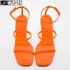 Sandallar Uflame Kadınlar Turuncu Yüksek Topuklu Sandalet Stiletto Slingback Ayakkabı Sandalet Yaz 2023 Yüksek Topuklu Parti Lüks Kadın J230518 J230519 J230522