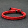 Bracelets porte-bonheur Noter nouveautés hommes Bracelet acier inoxydable cercle réglable Braclet 4mm Nylon cordon chaîne Braslet loisirs de plein air