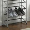 10-уровневая обувная стойка, черная и серебряная отделка порошковой покрытия, 30 пар