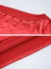 Podstawowe sukienki swobodne Tiulzial Red Hollow Out Elastery Bandage Sexy Midi Dress 2023 Club Party BodyCon BodyCon Women Ostra nocna stroje 230522