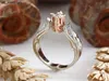Pierścienie opaski 100 s925 Pierścienie srebrne kształt kwiatowy sześcienna biżuteria spinel bijoux dla kobiet srebrne 925 Bizuteria Diamond Stone Rings Box J230522