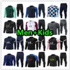 21 22 23 S Survêtement Soccer Jersey S Messis Mbappe Costume d'entraînement de style classique Demi-pull à manches longues Sergio Ramos Verratti Icardi Adulte