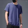 T-shirt da uomo Estate Uomo T-shirt manica corta Seta ghiaccio Traspirante e ad asciugatura rapida Top sottili Abbigliamento uomo Camicetta Streetwear