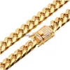 Tennis Laureato 8Mm / 10Mm / 12Mm / 14Mm / 16Mm Catene a maglie cubane Miami Collane in acciaio inossidabile Cz Box Lock Catena d'oro per uomo Hip Hop J Dh5F3