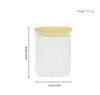 VS Warehouse 10oz Sublimatie Spaties Glazen kaarsen Jar Frosted Glass Beer Muffen voor het maken van kaarsenkaarsencontainers met bamboe -deksels