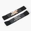 Belts YonbaoDY Women's Leaves Buckle Elastic Waistband 6cm Width Belt For Dress And Coat Fashionable Luxury Retro Decorative