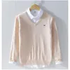 Men's Sweaters Spring Autumn High-quality Cotton Men Pullovers Fit Knitting V-Neck Blaine Plus Size 8508