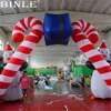 6m 20ftW large outdoor gift shaped christmas inflatable arch ornament penguin candy cane archway for Xmas holiday decoration