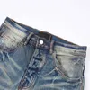 Ropa de diseñador Amires Jeans Pantalones de mezclilla Amies 2023 High Street Fashion New Mens Broken Blue Jeans hechos de letras antiguas Pantalones de moda Ca1058 Flaco desgastado desgastado