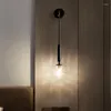 Duvar lambaları Okuma lambası Kore oda dekor lampen modern LED ışık dış boynuz sconce antika ahşap kasnak