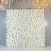 Decorative Flowers White Rose 5D Cloth Flower Wall Artificail Roll Up Fabric Hydrangea Floral Wedding Backdrop Decor Hang Curtain Party Prop