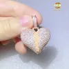 HotSale Custom Broken Heart Pendant Iced Out Hip Hop Jewelry Sterling Silver Colored Heart Pendants With GRA Certificate