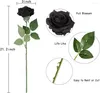 Decorative Flowers 12 Pcs Black Roses Artificial Party Decorations Fake Silk Faux Petal Floral