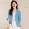 Women's Suits Half Sleeve Spring Summer Blazers Jackets Coat Women Business Office Work Wear Ladies Professional Career Outwear Tops Clothes