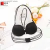 Soutien-gorge Sexy Soutien-Gorge Halter Gather Bralette pour Femmes Solide Couleur Underwire Lingerie Push Up Seamless Traceless Sous-Vêtements Style Japonais T230522