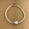 Braccialetto di cristallo di perle d'acqua dolce naturale barocco Strand Semplicità San Valentino Regalo di compleanno Gioielli con perline di vetro tagliato a mano