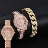Pulseiras de relógios de punho de manobra para mulheres Hip Hop Fashion Clock Diamond Business Gift to Girlfriend Quartz Watch Men Sale Reloj