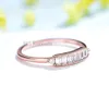 Ringen Kuololit 750 18K 14K Rose Gold Moissanite Ring voor vrouwen Bezel Set Baguette Solitaire Matching Wedding Band Engagement Kerstmis