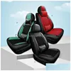 Autositzbezüge Luxus Ers FL Set mit wasserdichtem PU-Leder Airbag-kompatibles Motiv Fahrzeugkissen Er Passend für die meisten Autos Drop Lieferung Dh6Es
