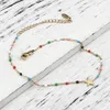 Cavigliere Moda Cavigliera in acciaio inossidabile per donna Cavigliere con catena smaltata color oro Bracciale sulla gamba 23 cm (9 ") regalo di gioielli lungo 1 pezzo G220519