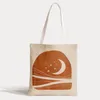 Sacs de rangement Boho soleil lune toile étoile imprimé grande capacité décontracté Shopper sac école femmes épaule Art abstrait