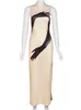 Casual Dresses Fanshion Human Hand Printed Dress Elegant Vintage Woman Summer Beach Sleeveless Girls Long Women