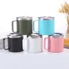 Gobelet à sublimation en acier inoxydable de 14 oz avec poignée de couvercle Double paroi tasse isolée sous vide gobelets à vin tasses à café tasse à eau G05011