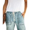 Damen-Jeans, Haremshose, Vintage, mittlere Taille, für Damen, Freund, zerrissen, Sommer, lässig, Mom, Cowboy, Denim, Damen