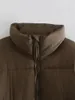 Gabardina PUWD para mujer, chaqueta de algodón con cordón de longitud media y cuello redondo para mujer, Parka Vintage holgada con cremallera de gran tamaño para invierno 2023