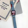 Fashion Denim Canvas Band for Apple Watch Series Ultra 8 7 6 5 4 3 2 SE Buckle Strap لـ iWatch 40 44mm 41 45mm 49mm