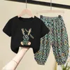 Clothing Sets Children Clothing Set Boy Girl Clothes Summer Suit Baby Sets Cute Cotton Tshirt Pants Toddler Loungewear Soft Tracksuit 210Y 230520