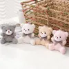 Mignon doux ours en peluche Mini marron rose ours en peluche poupées jouets en peluche porte-clés fête mariage décoration de noël cadeaux d'anniversaire enfants porte-clés pendentif poupée