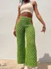 Frauen Hosen Sexy Cut Out Stricken Häkeln Frauen 2023 Frühling Grün Lose Weibliche Strand Hose Mode Breite Bein Calas damen Hosen 230522