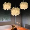 Lampes suspendues nordique moderne plume lumière blanc plafonnier luminaire pour salon année maison décor intérieur