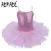 Dancewear iEFiEL Enfants Filles Ballet Robe Bébé Enfants Cosplay Tutu Fleur Robe Tulle Dancewear Vêtements Ballerine Fée Costumes De Fête 230520