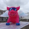 5m L Inflatable Cartoon Flying Pig Pink Piggy Animal Model With Wings For Film Festival Decoration Or Party