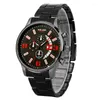 Montres-bracelets faux 3 yeux hommes montre à Quartz 2023 luxe bracelet en acier inoxydable mode hommes montres de sport pour homme affaires montre-bracelet décontractée