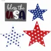 Party-Dekoration, 4-teilig, 4. Juli, Tischdekoration, Holzschilder, Dekorationen, USA-Flagge, Patriot T230522