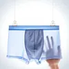 Unterhosen 7 teile/lose Männer Unterwäsche Eis Seide Nahtlose Slip Homme Höschen Durchsichtig Ultradünne Sissy Cuecas Boxer Shorts Trunks