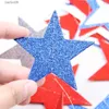 Decoração de festa Independência Dia American Star Paper Garland pendurando decoração pendente para DIY Party EUA 4 de julho Ornamento Decoração de Natal T230522