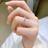 Band Rings NeeTim Full Moissanite Ring for Women S925 Sterling Silver with 18k White Gold Plated Diamond Wedding Bridal Band Fine Jewelry J230522