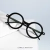 Designer Kuboraum Cool Zonnebril Super High Quality Luxury Same plaat Slingshot been Ronde frame Grote gezicht Slim Myopia Handgemaakte kleur matching met originele doos