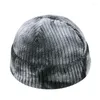 Berets 2023 Wool Hat Male Personality Tie-dye Craft Autumn And Winter Knitted Hip Hop Street