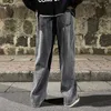 Męskie dżinsy 2023 NOWOŚĆ KOREAN MODY LUSKIE Dżinsy Klasyczne proste workowate szerokie spodnie spodnie uliczne Hip Hop Pants 3xl Czarny szary niebieski