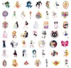 Sailor Movie Moon Stickers 100pcs مقاوم للماء الرسوم المتحركة ملصق أنيمي مجموعة Girls Girls Notebook Guitar Guitar Bottop Bottle Patches Scals 2 مجموعات مزيج