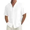 T-shirts pour hommes Été Cardigan à manches courtes pour hommes Plage Casual Hommes Mens Pack Mock Long Sleeves